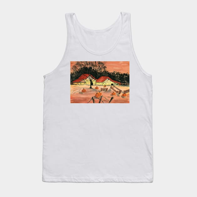 Halloween Farm. Watercolor Painting Tank Top by EugeniaAlvarez